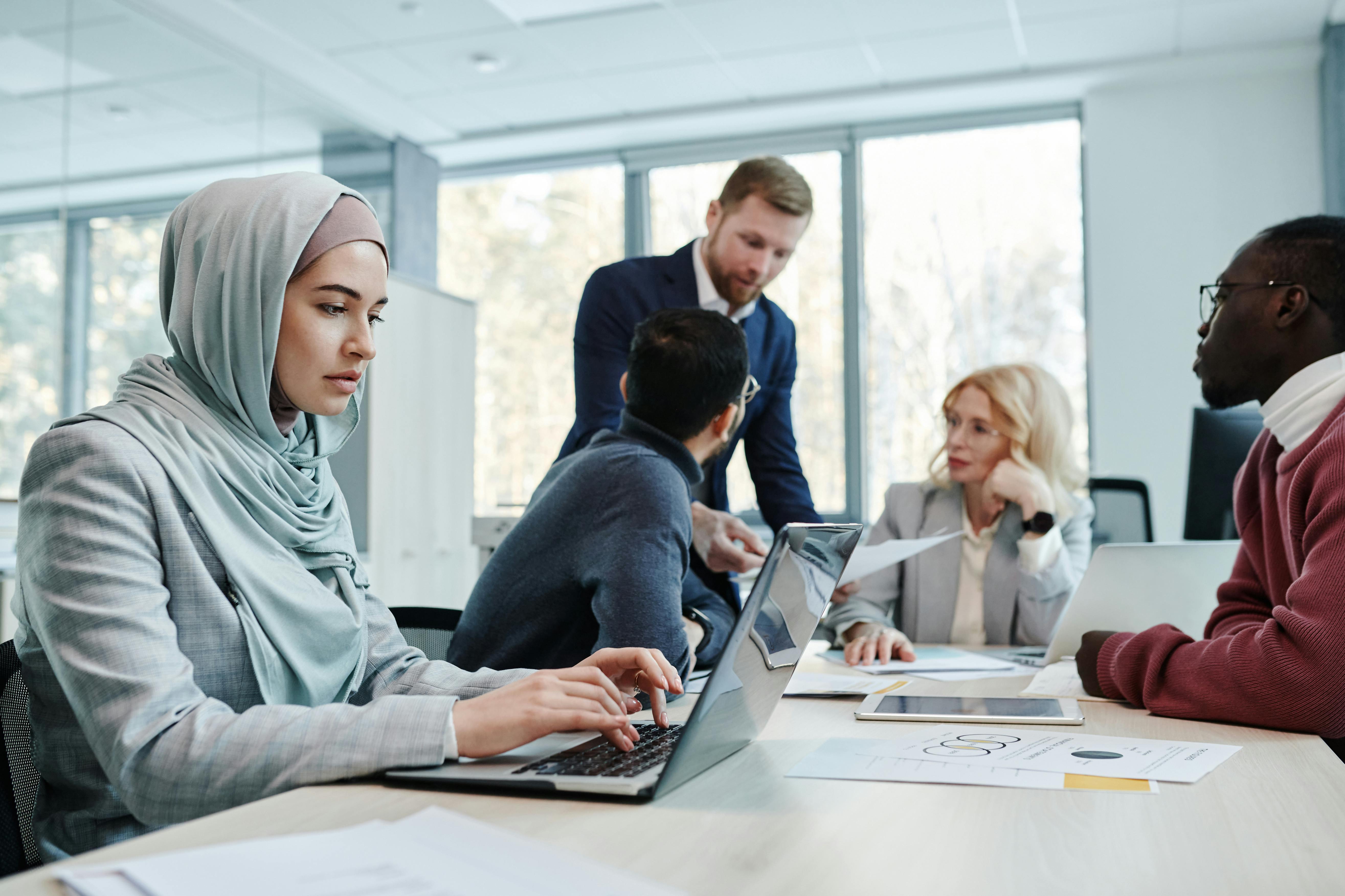 Team discussing company vision